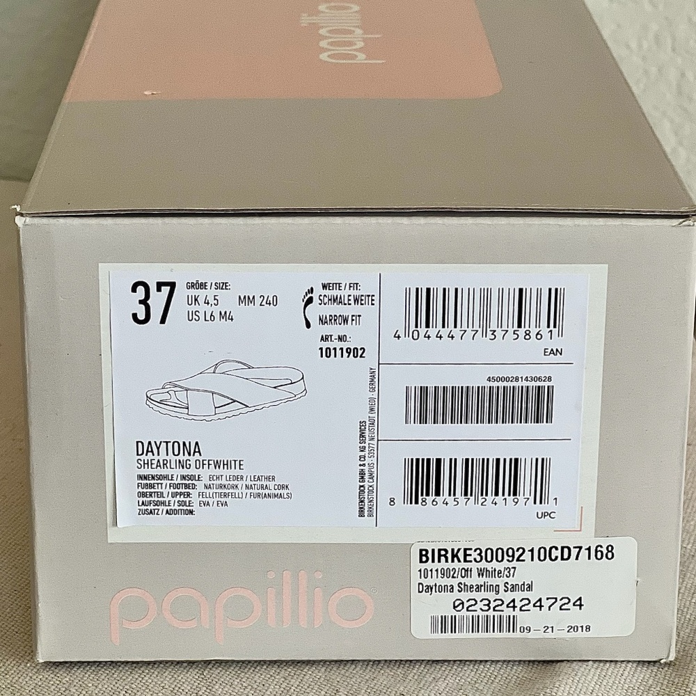 Papillio Cream Shearling Crossover Slide Sandals - Picture 7 of 16